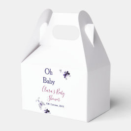 紫色の蝶ピンクの赤ちゃんシャワーああベビー モダン フェイバーボックス