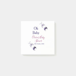 紫色の蝶ピンクの赤ちゃんシャワーああベビー モダン ポストイット