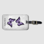 紫色の蝶フローララゲッジタグ ラゲッジタグ (正面横)
