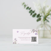 紫色の蝶フローラレジストリQRコード エンクロージャーカード (スタンド正面)