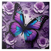 紫色の蝶フローラ タイル (正面)