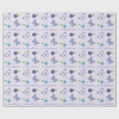 紫色の蝶ベビーシャワー ラッピングペーパー (フラット)