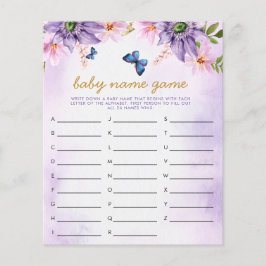 紫色の蝶ベビー名シャワーゲーム