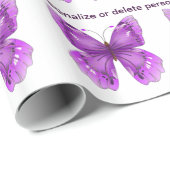 紫色の蝶包装紙を個人化して下さい ラッピングペーパー (ロールコーナー)