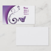 紫色の蝶名刺 名刺 (正面/裏面)