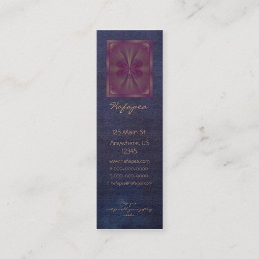 紫色の蝶抽象美術 スキニー名刺 (正面)