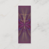 紫色の蝶抽象美術 スキニー名刺 (裏面)