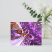 紫色の蝶抽象芸術葉書 ポストカード (スタンド正面)