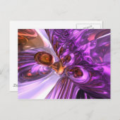 紫色の蝶抽象芸術葉書 ポストカード (正面/裏面)