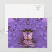 紫色の蝶抽象芸術 ポストカード (正面/裏面)