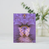 紫色の蝶抽象芸術 ポストカード (スタンド正面)