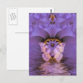 紫色の蝶抽象芸術 ポストカード (正面/裏面)