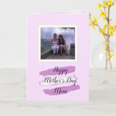 紫色の蝶母娘の写真の母の日 カード (黄色い花)
