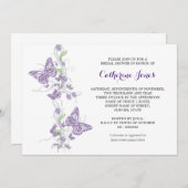 紫色の蝶渦巻 招待状 (正面/裏面)