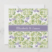 紫色の蝶結婚式招待状 招待状 (裏面)