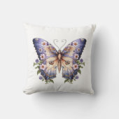 紫色の蝶装飾用クッション クッション (正面)