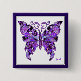 紫色の蝶31ボタン 缶バッジ