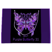 紫色の蝶31大抱き枕 ラージペーパーバッグ (正面)