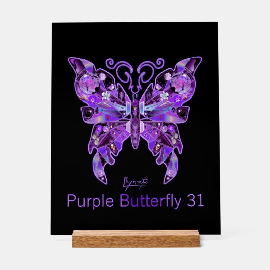 紫色の蝶31 アクリルサイン (正面)
