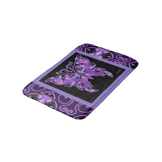 紫色の蝶31 バスマット (アングル)