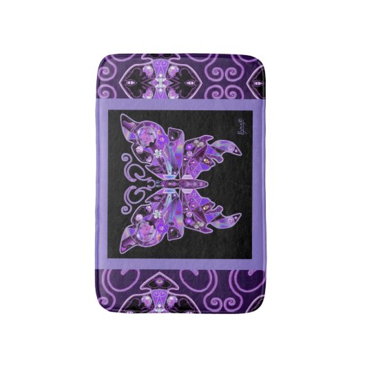 紫色の蝶31 バスマット (正面縦)
