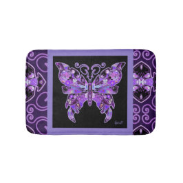 紫色の蝶31 バスマット