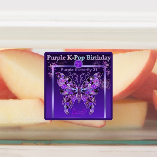 紫色の蝶31 ラベル (貼付)