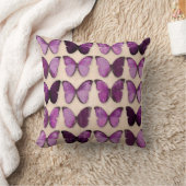 紫色の蝶 クッション (ブランケット)
