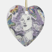 紫色の蝶 セラミックオーナメント (右)