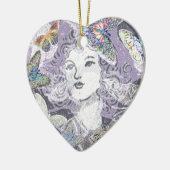 紫色の蝶 セラミックオーナメント (左)