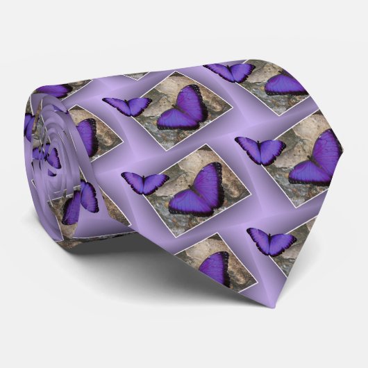 紫色の蝶 ネクタイ (ロール)