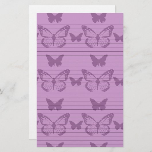 紫色の蝶 便箋 (正面/裏面)
