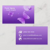 紫色の蝶 名刺 (正面/裏面)