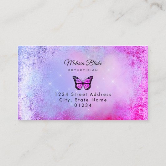 紫色の蝶 名刺 (裏面)