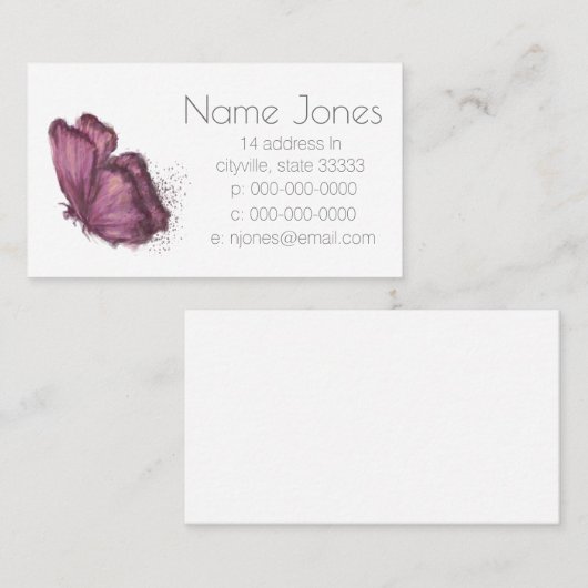 紫色の蝶 名刺 (正面/裏面)