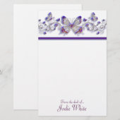 紫色の蝶-机からの…の。 便箋 (正面/裏面)