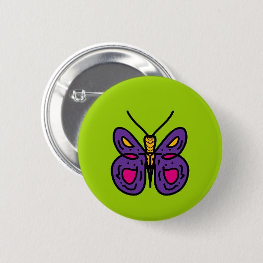 紫色の蝶 缶バッジ (正面&裏面)