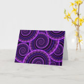 紫色の螺線形のフラクタルの芸術パターン カード (黄色い花)