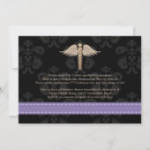 紫色の衛生学校の卒業の発表 招待状 (裏面)