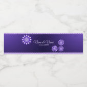 紫色の装飾フローラウォーターボトルラベル ペットボトルラベル (シングルラベル)