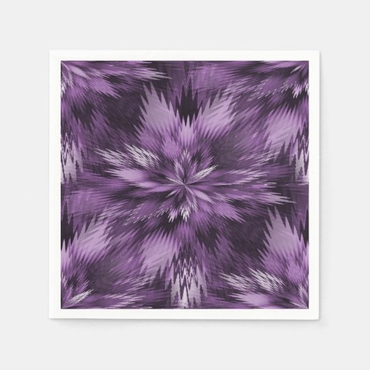 紫色の装飾フローラナプキン スタンダードカクテルナプキン (正面)