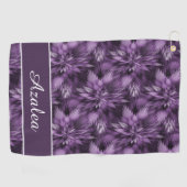 紫色の装飾フローラ波形ゴルフタオル ゴルフタオル (横)