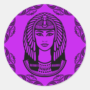 紫色の装飾的のCleopatraのエジプト人 ラウンドシール
