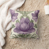 紫色の装飾花のダマスク豪華なテクスチャ クッション (ブランケット)