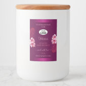 紫色の製品ラベルPink Hawaii Flowers Add Logo フードラベル (正面)