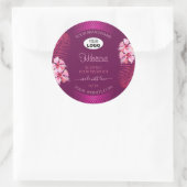 紫色の製品ラベルPink Hawaii Flowers Add Logo ラウンドシール (バッグ)
