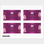 紫色の製品ラベルPink Hawaii Flowers Add Logo 長方形シール (シート)