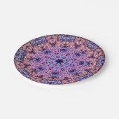 紫色の複雑なエイリアン万華鏡曼荼羅 ペーパープレート (アングル)
