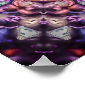 紫色の複雑なエイリアン万華鏡曼荼羅 ポスター (角)