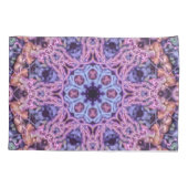 紫色の複雑なエイリアン万華鏡曼荼羅 枕カバー (裏面-左)